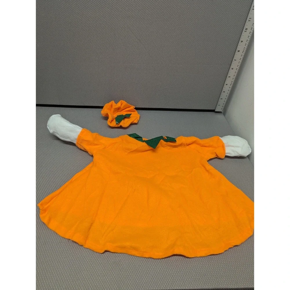 Halloween Pumpkin Porch Goose Costume Jack-O-Lantern Tunic and Hat Set Orange